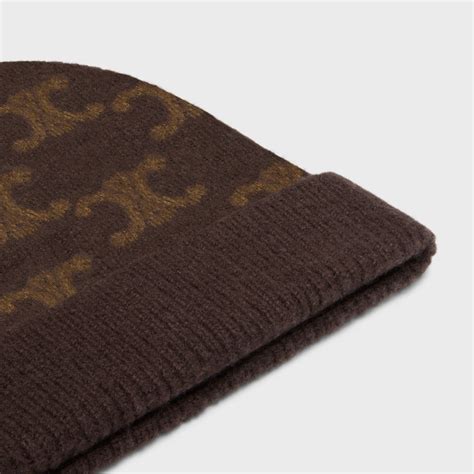 celine cashmere beanie|BEANIE IN MONOGRAM WOOL, CASHMERE AND .